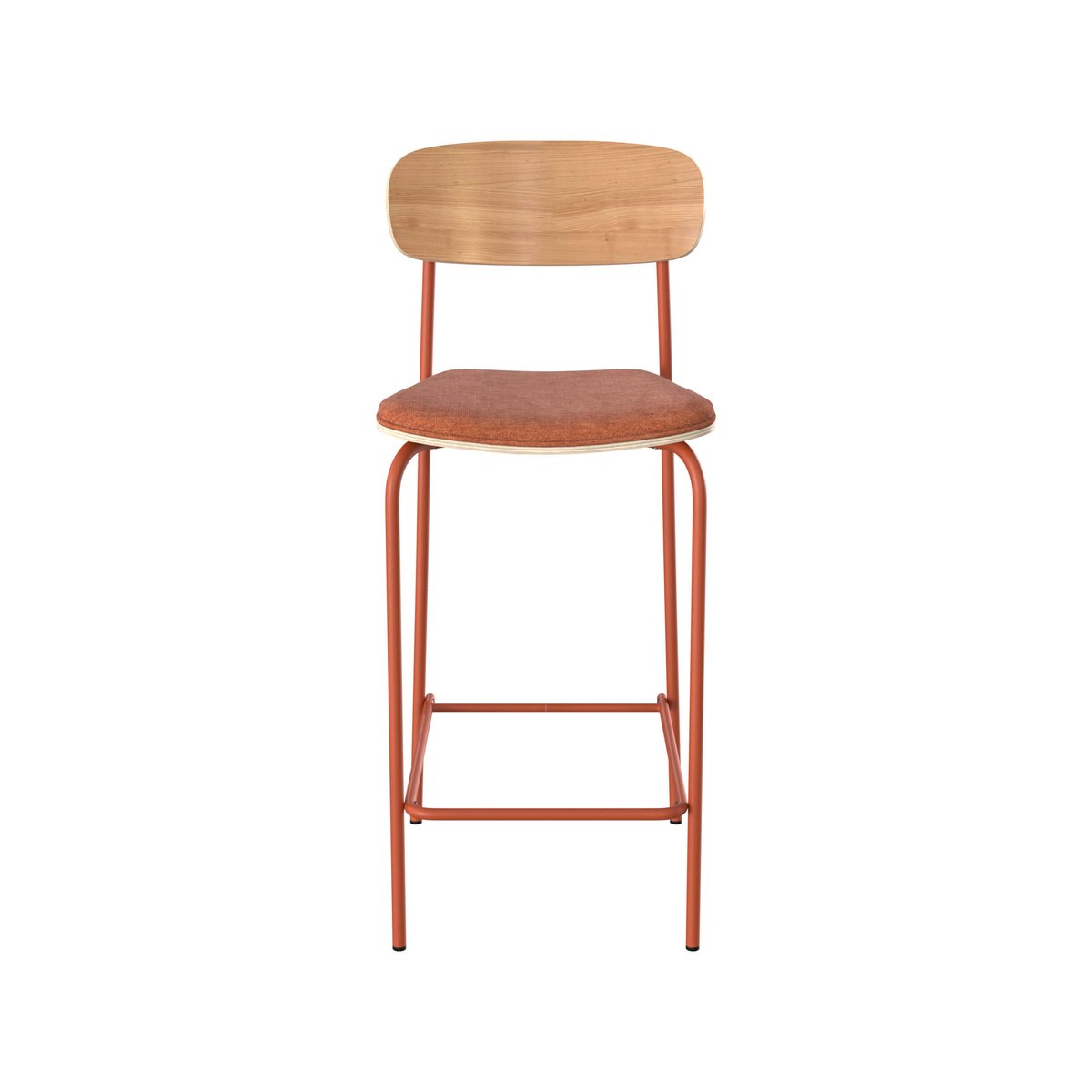 Lot de 2 chaises pour îlot central en tissu 65 cm - ALBA terracotta, MAISON PAVANE