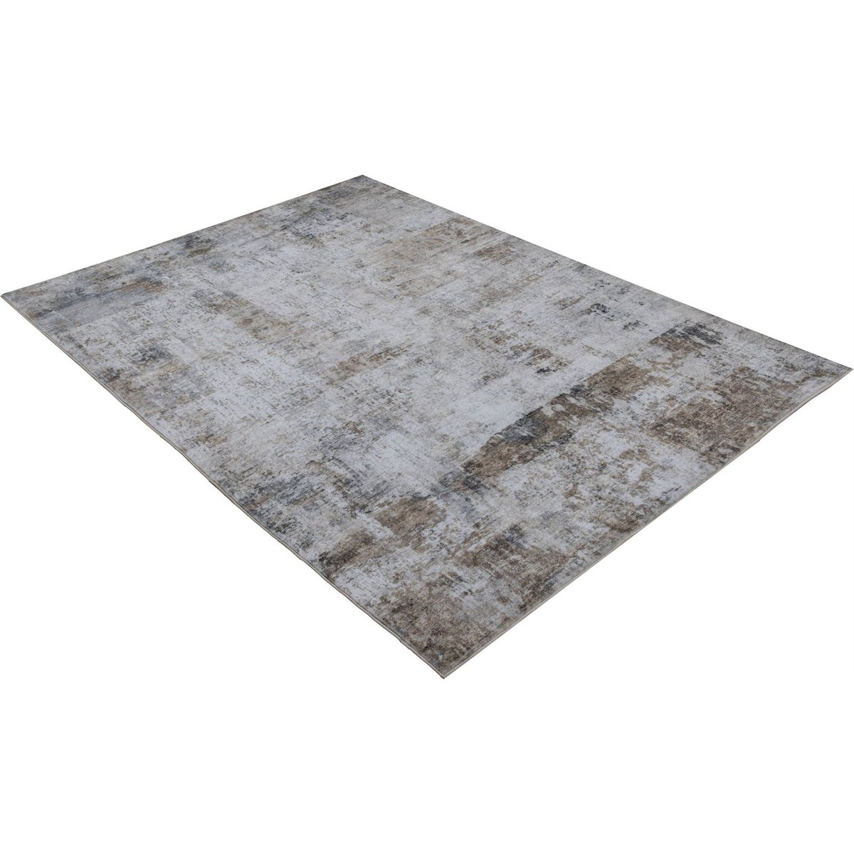 Tapis rectangulaire à poils courts taupe beige chiné effet patiné, ARTE ESPINA