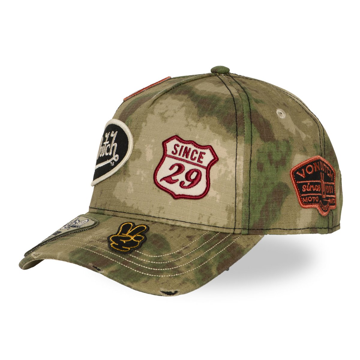 Casquette baseball KAMO vert/kaki/beige/noir, VON DUTCH