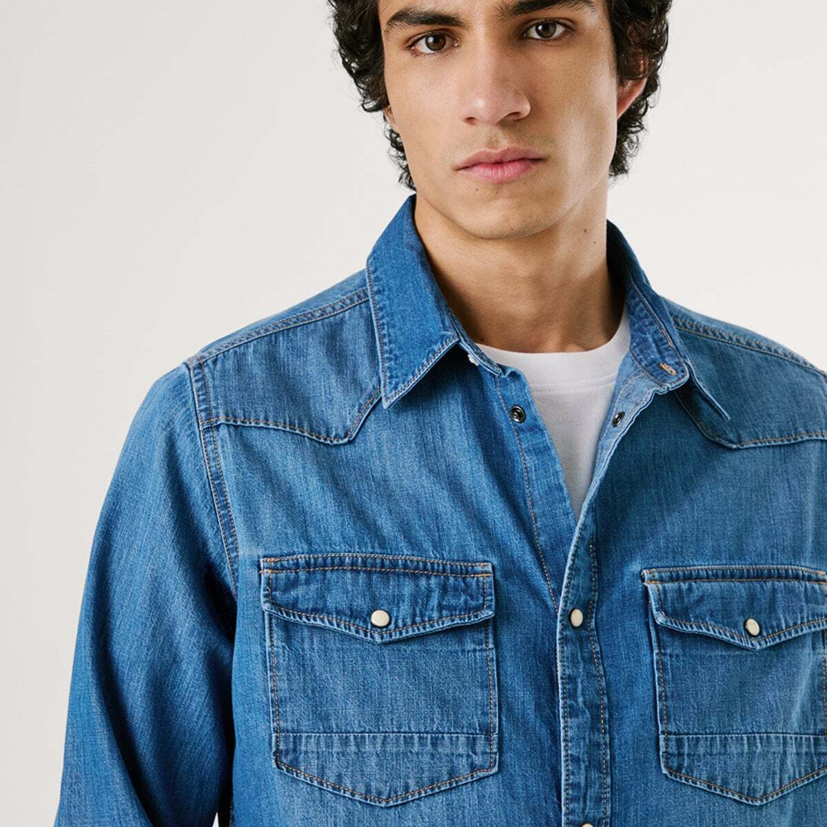 Chemise Coupe Regular En Denim authentic pepe blue, PEPE JEANS