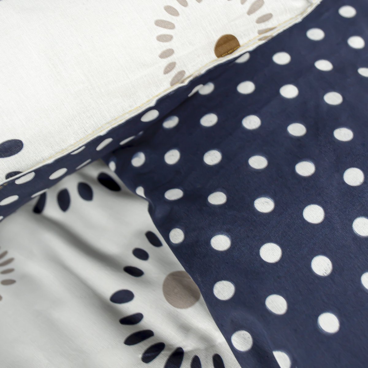 Parure de lit 2 personnes imprimé graphique coton SUNSHINE ALICE beige, TODAY