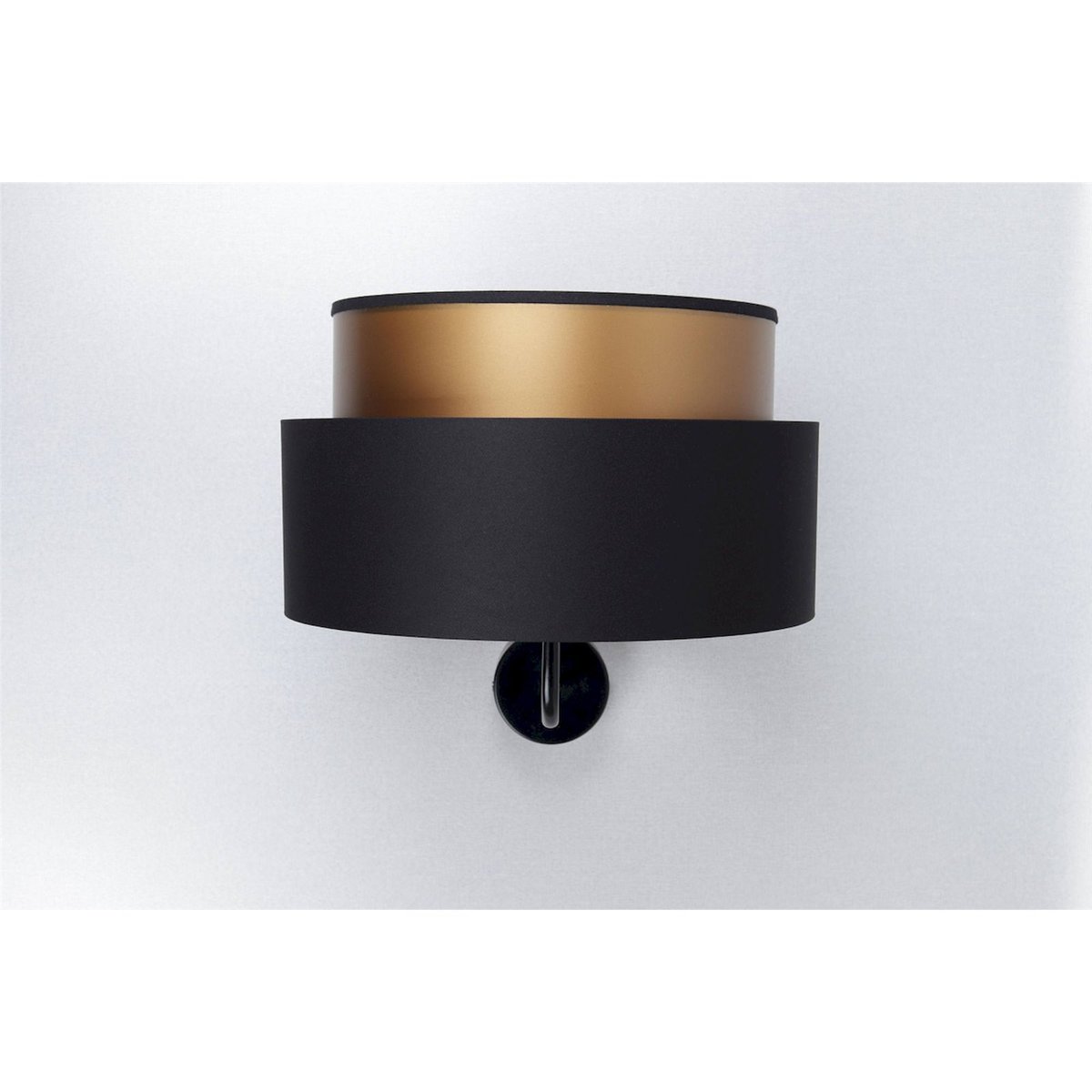 Applique murale ronde, DUO ELLEGANT noir satin avec intérieur cuivre, BPS KONCEPT