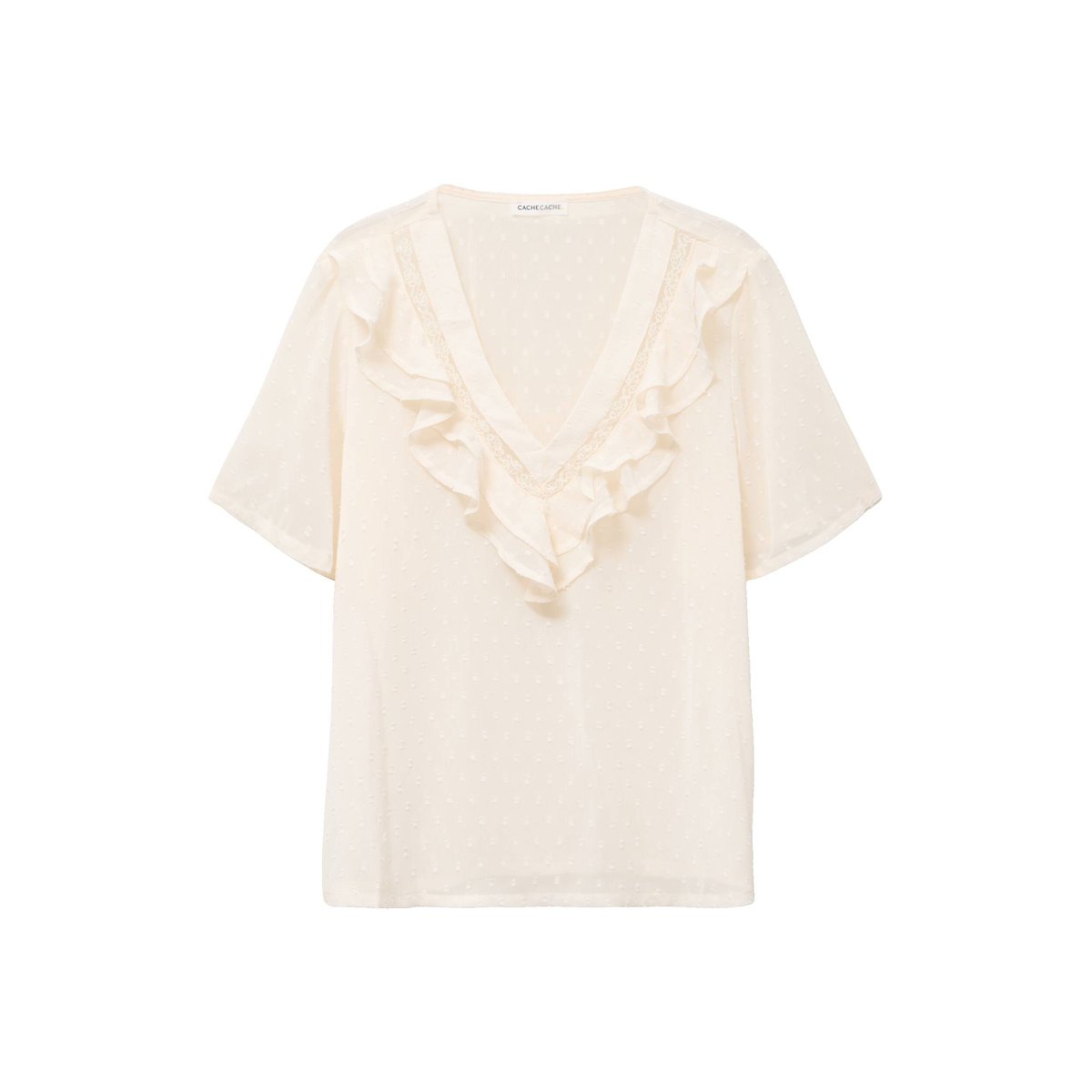Blouse manches courtes ecru, CACHE CACHE