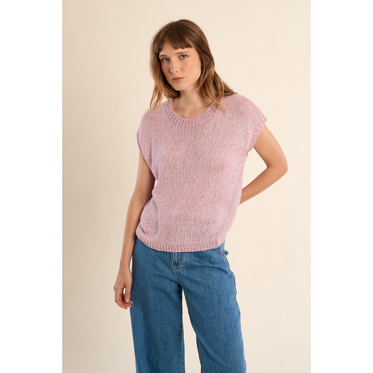 Pull manches courtes rose, MOLLY BRACKEN