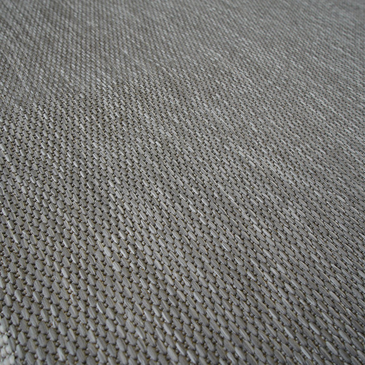 Tapis intérieur-extérieur aspect jute motif cadre gris clair, THE DECO FACTORY