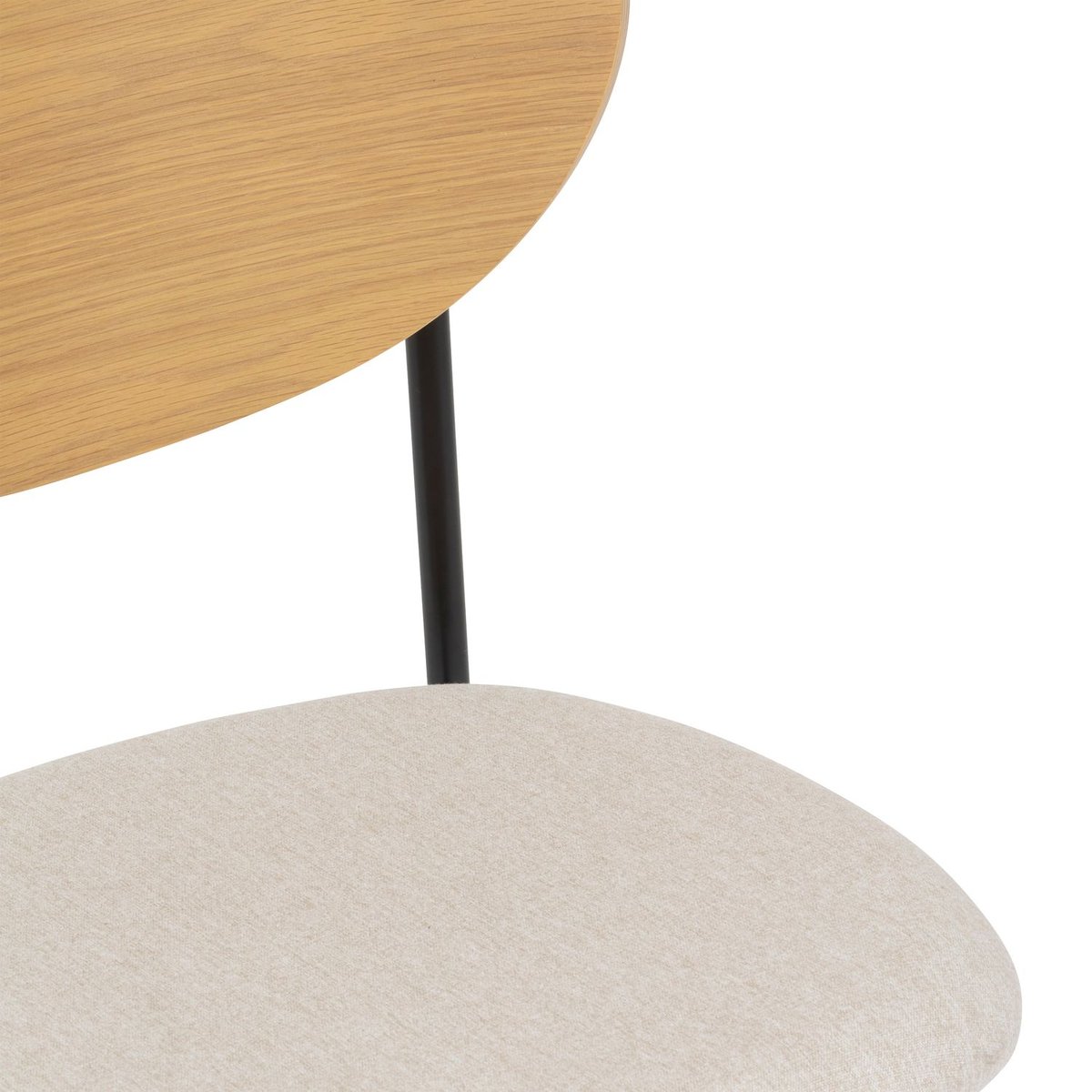 Chaise avec dossier bois et pieds métal beige, ATMOSPHERA