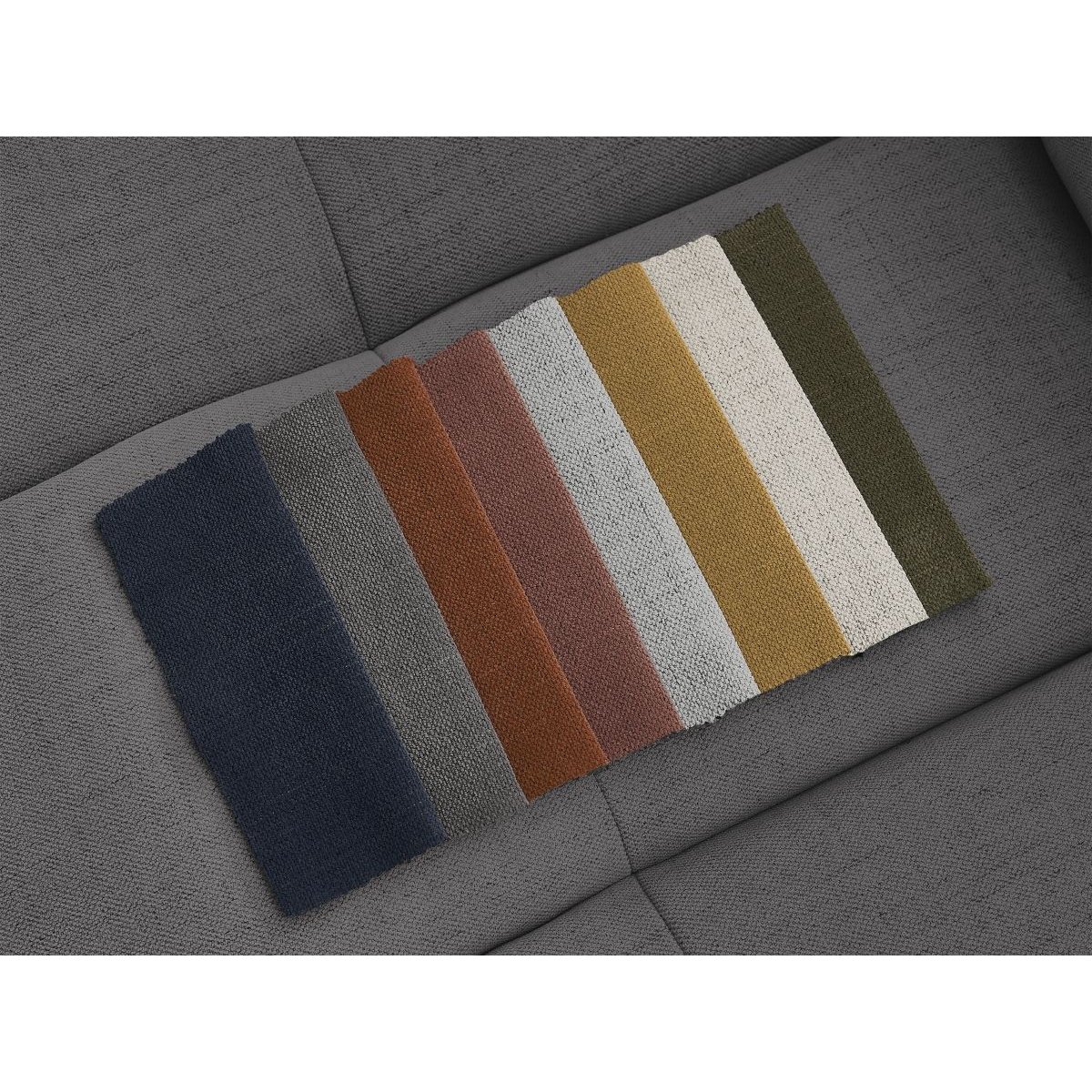Canapé droit convertible 3 places en tissu lisse, CLOUD gris foncé, BOBOCHIC