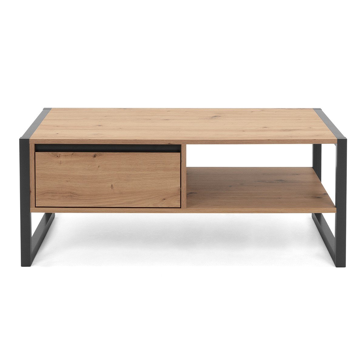 Table Basse avec Tiroir L100 cm - DENVER chêne artisan / gris, CALICOSY