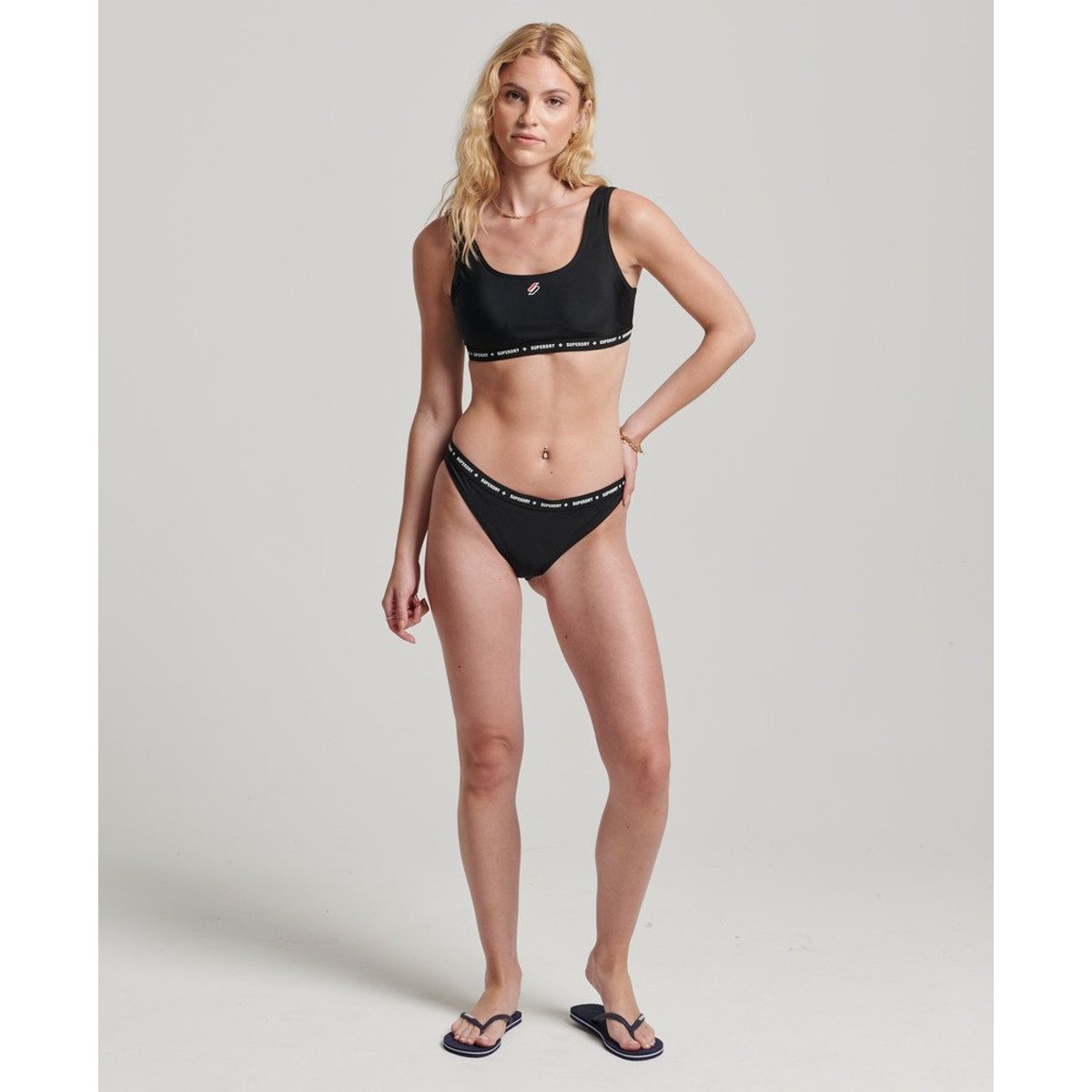 Bas de maillot élastiqué Code Micro noir, SUPERDRY