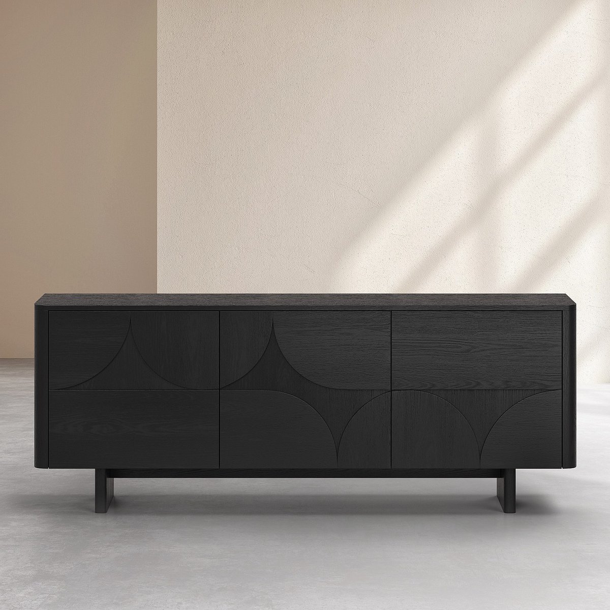 Buffet  bois, panneau MILORD noir, HABITAT