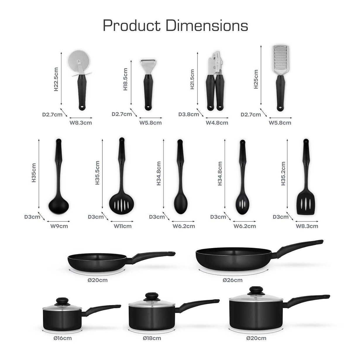 14-Piece Townhouse Pan Set black, SWAN