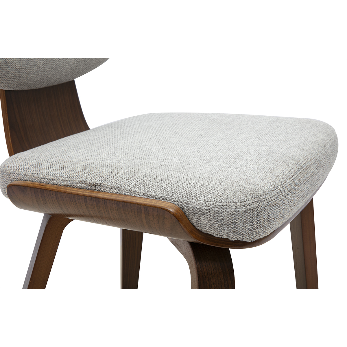 Chaises en tissu effet velours texturé beige et bois clair (lot de 2) YELLE gris, MILIBOO