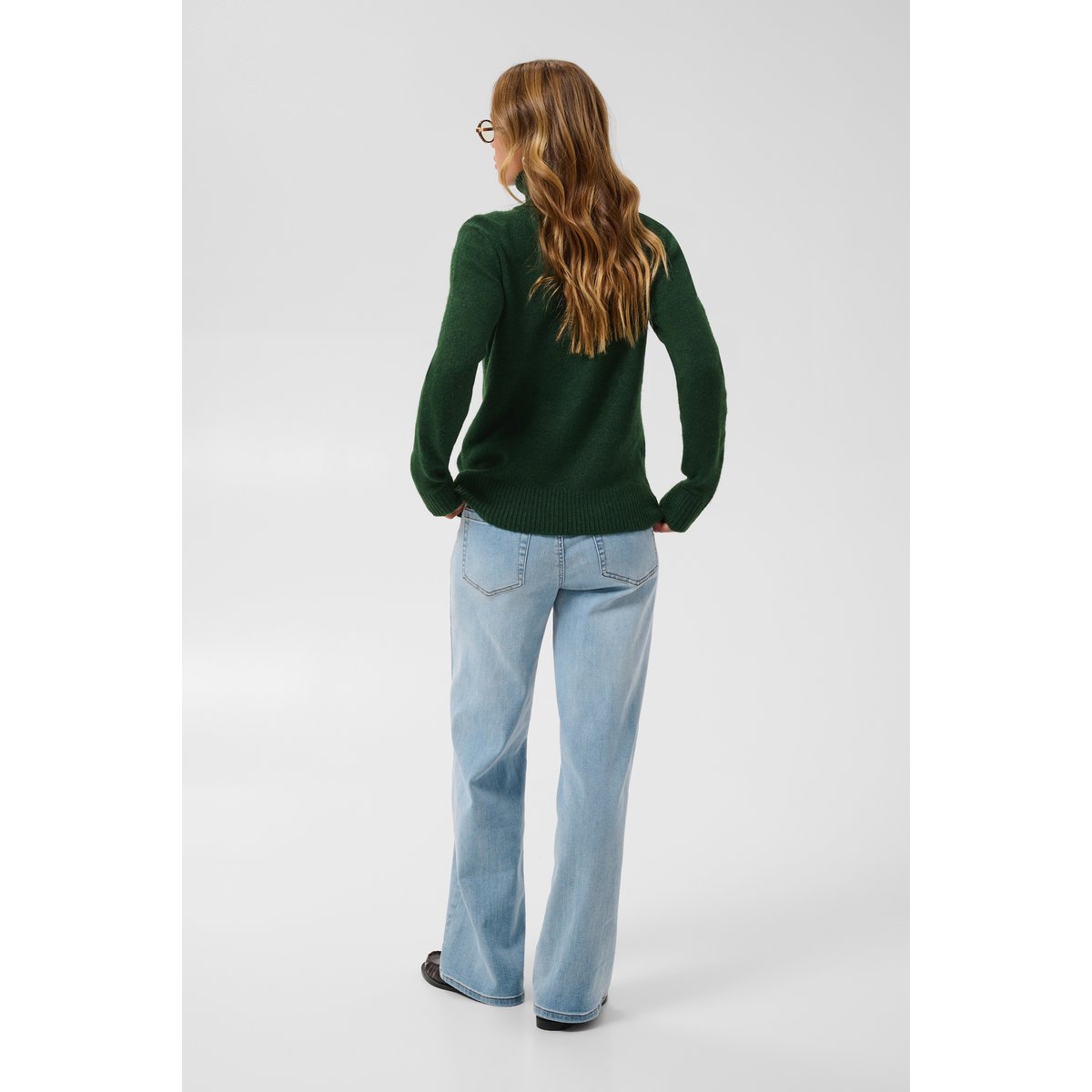 Pullover tricoté vert sycamore melange, KAFFE