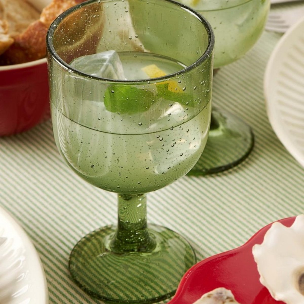 Verre à vin bulles Vercelli vert, IB LAURSEN