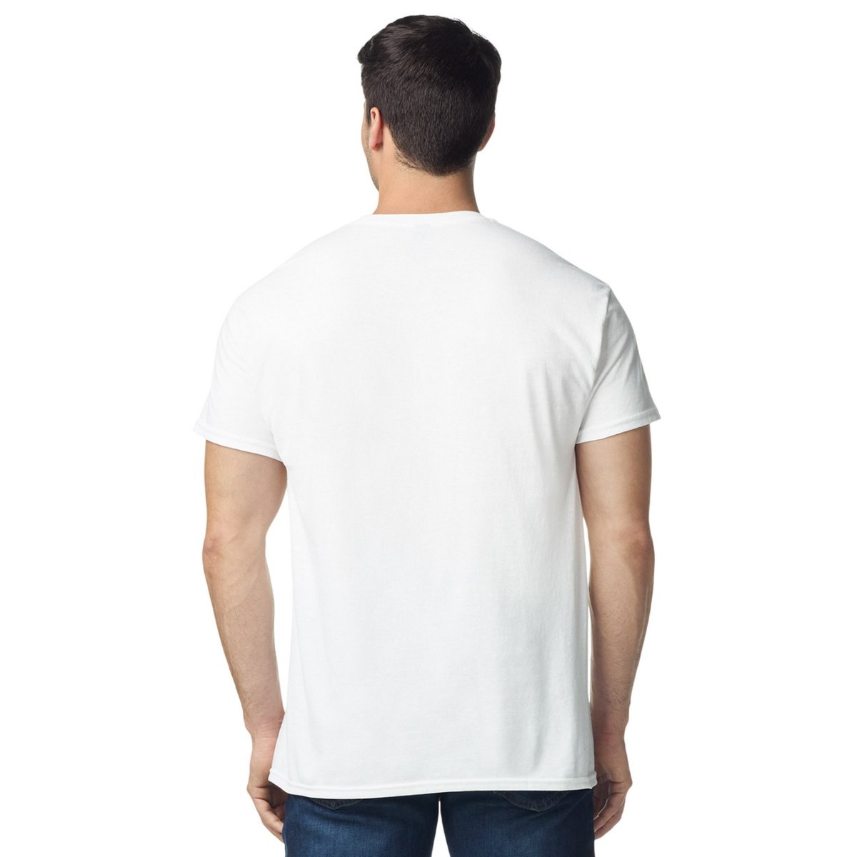 T-shirt uni manches courtes en coton blanc, GILDAN