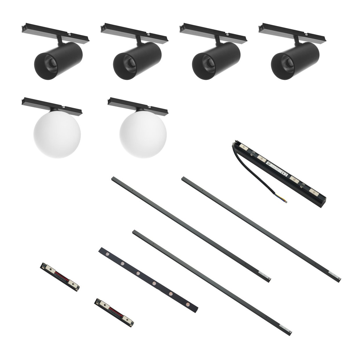 Kit rail magnétique 32W en ligne - LYNE noir et blanc, KOSILUM