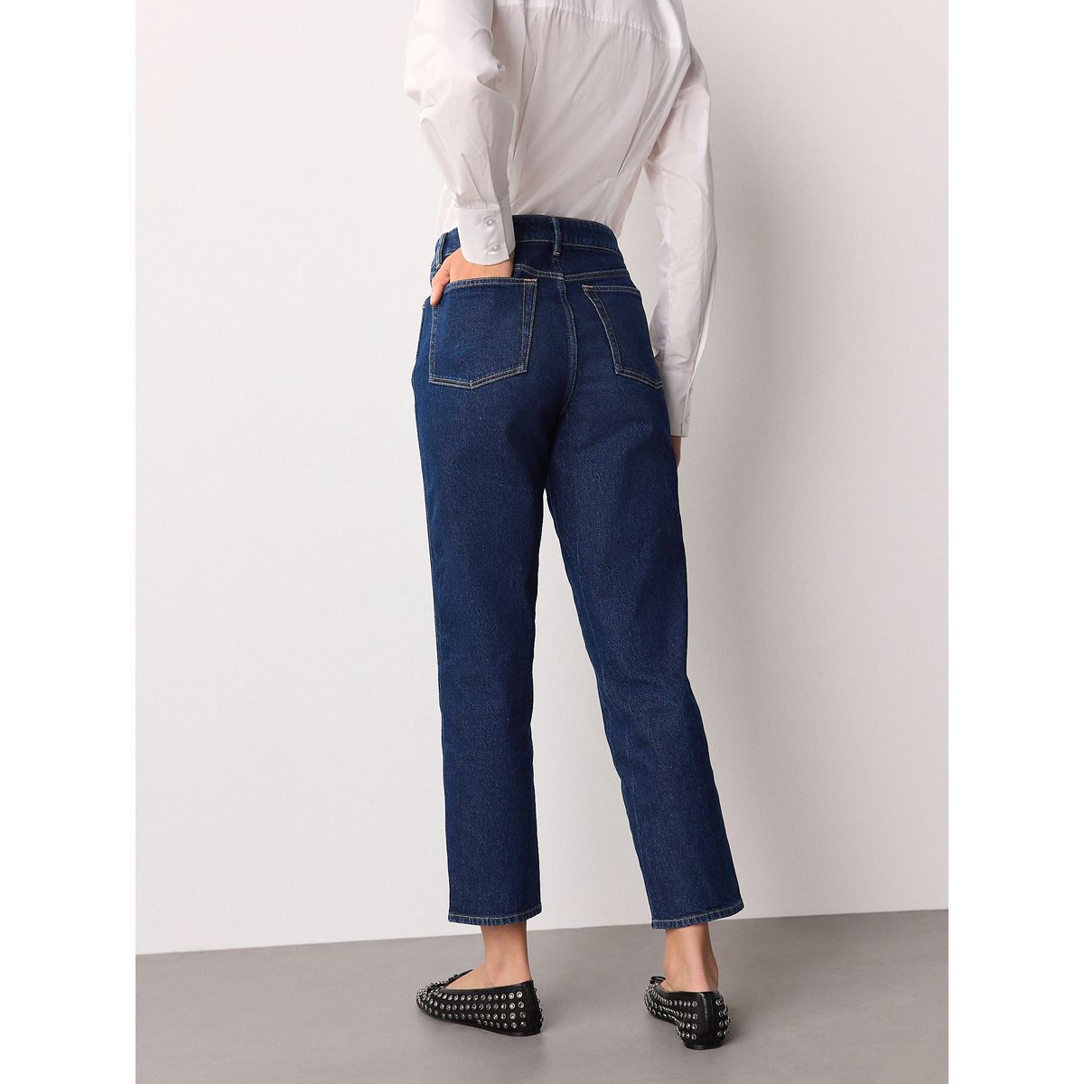 Jean droit stovepipe bleu foncé, NEXT