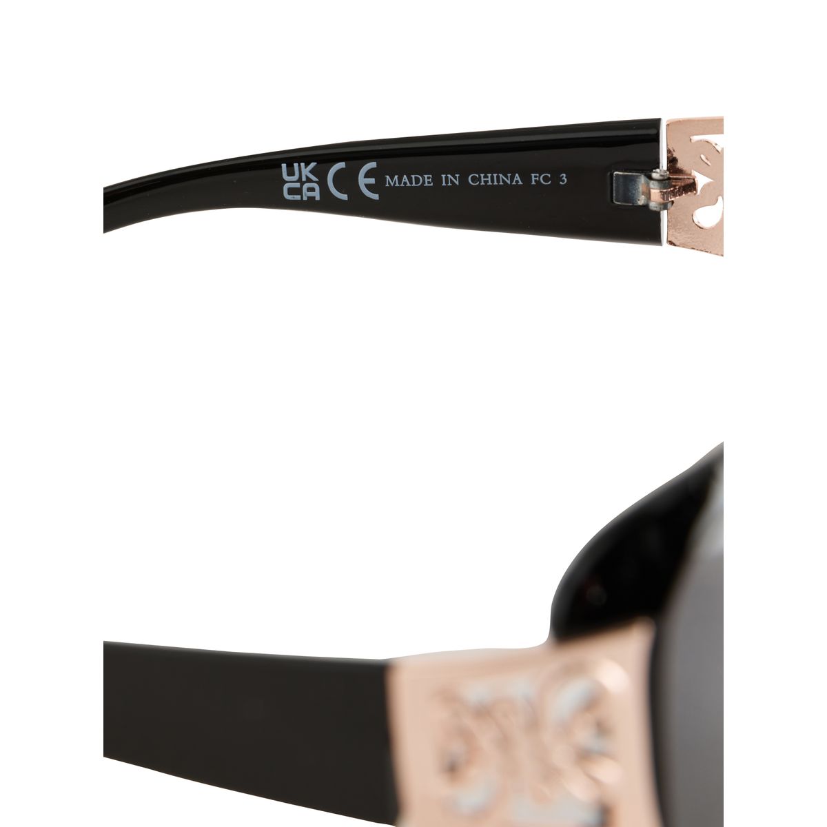 Lunettes de soleil à branches incurvées noir, NEXT