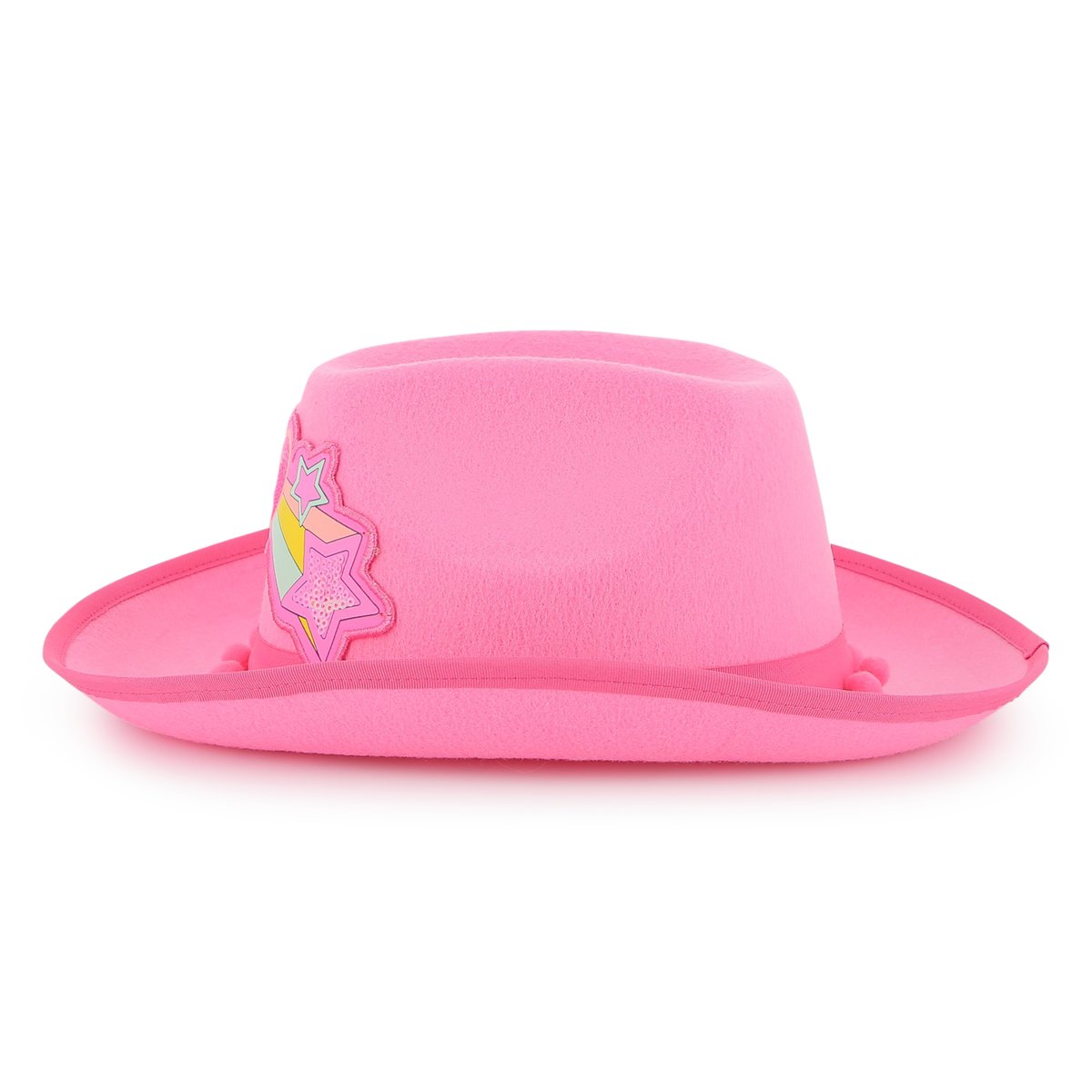 Chapeau western avec pompons rose flash, BILLIEBLUSH