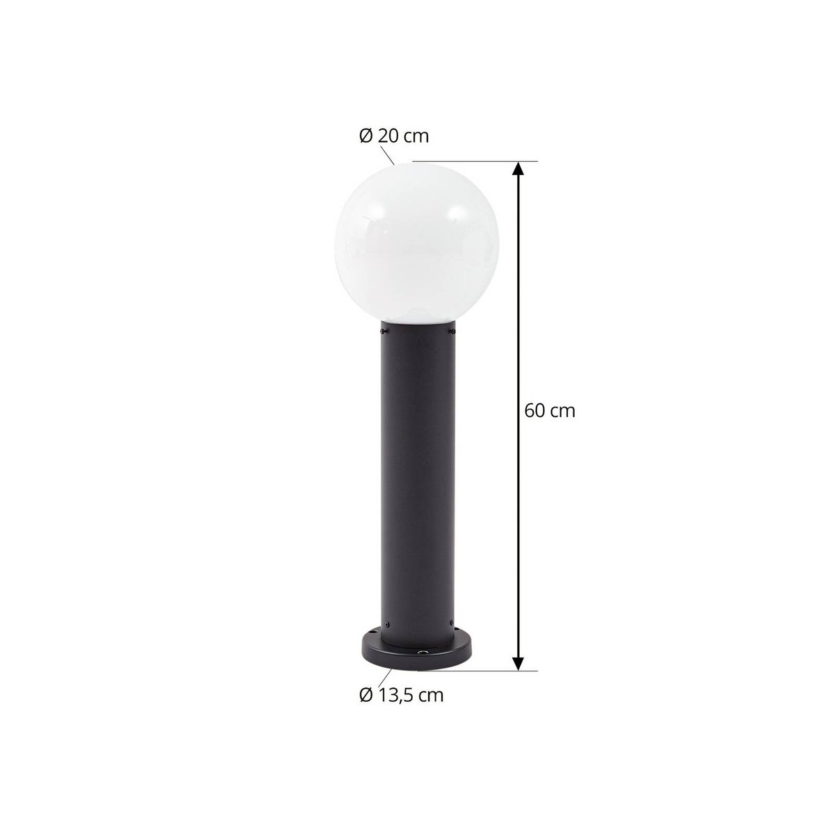 Luminaire extérieur en verre moderne, Dangan blanc, noir, LINDBY