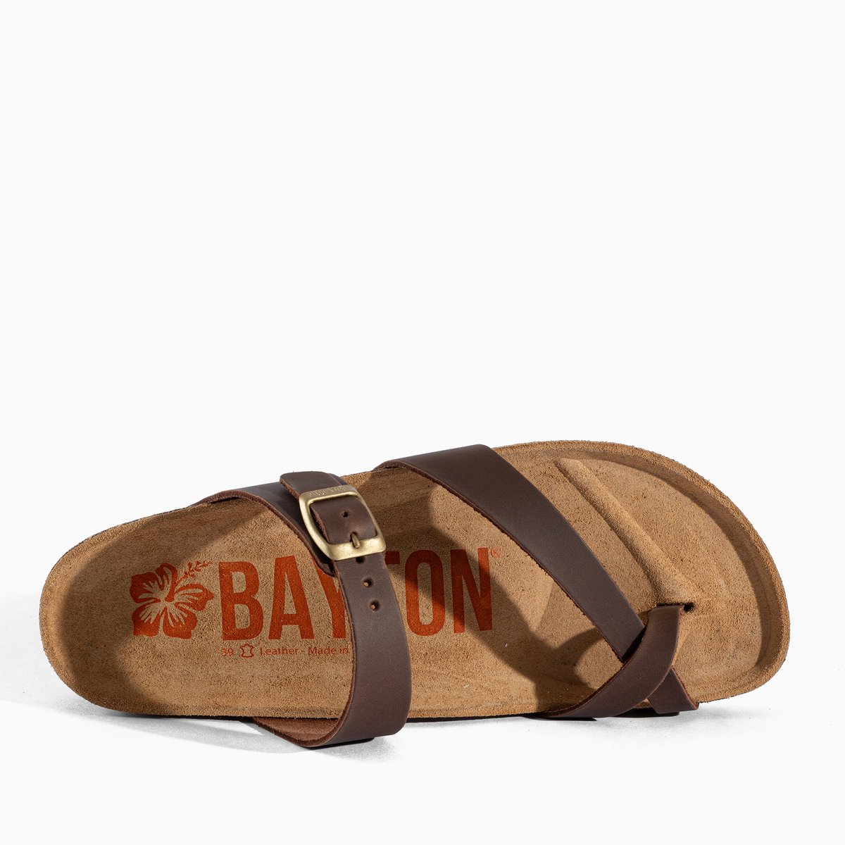 Tongs en cuir DIANE brown, BAYTON