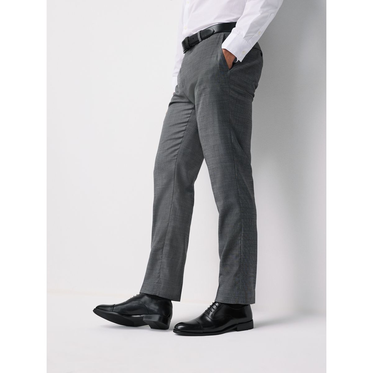 Chaussures oxford en cuir à bout rapporté noir, NEXT