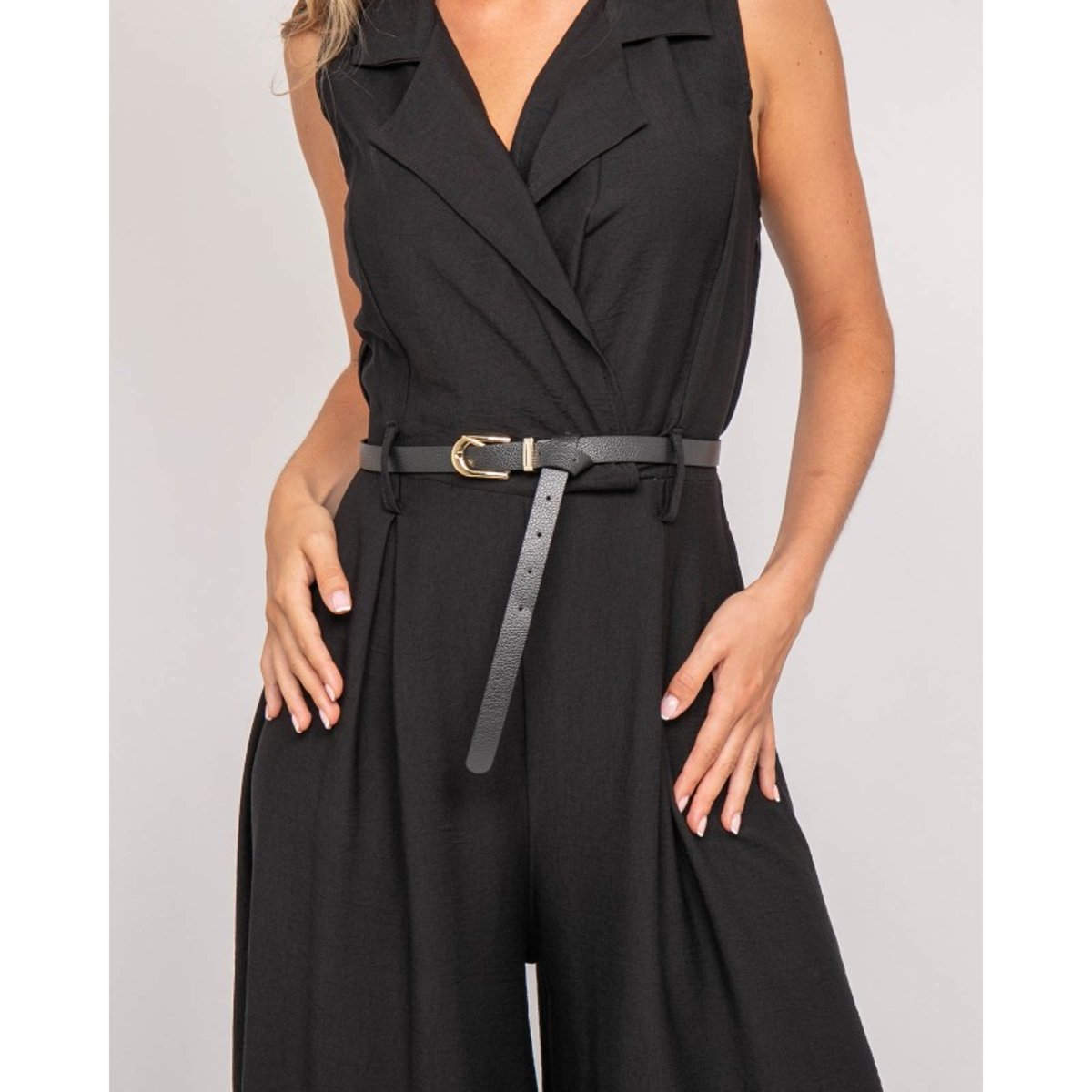 Combinaison Pantalon Fluide Ezine noir, DONA LISA