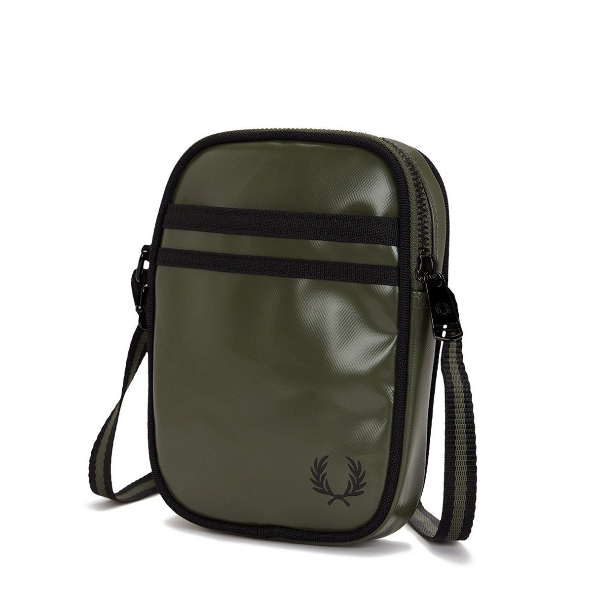 Sacoche CLASSIC SMALL SIDE BAG laurel wreath green black, FRED PERRY