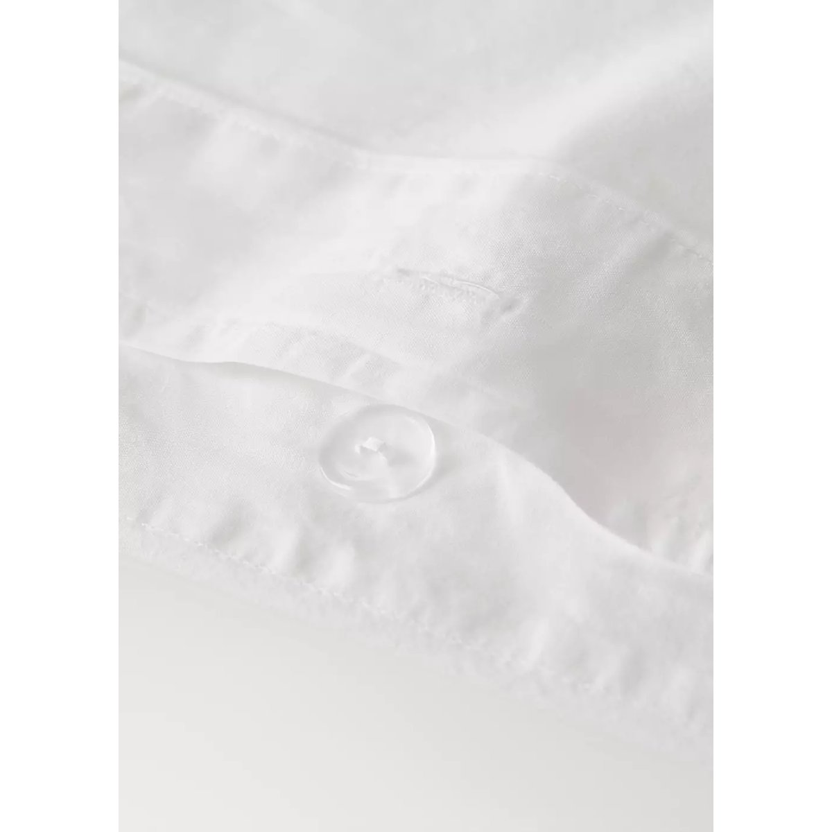 Housse de couette percale de coton lavé surpiqûre zigzag lit 90 cm blanc cassé, MANGO HOME