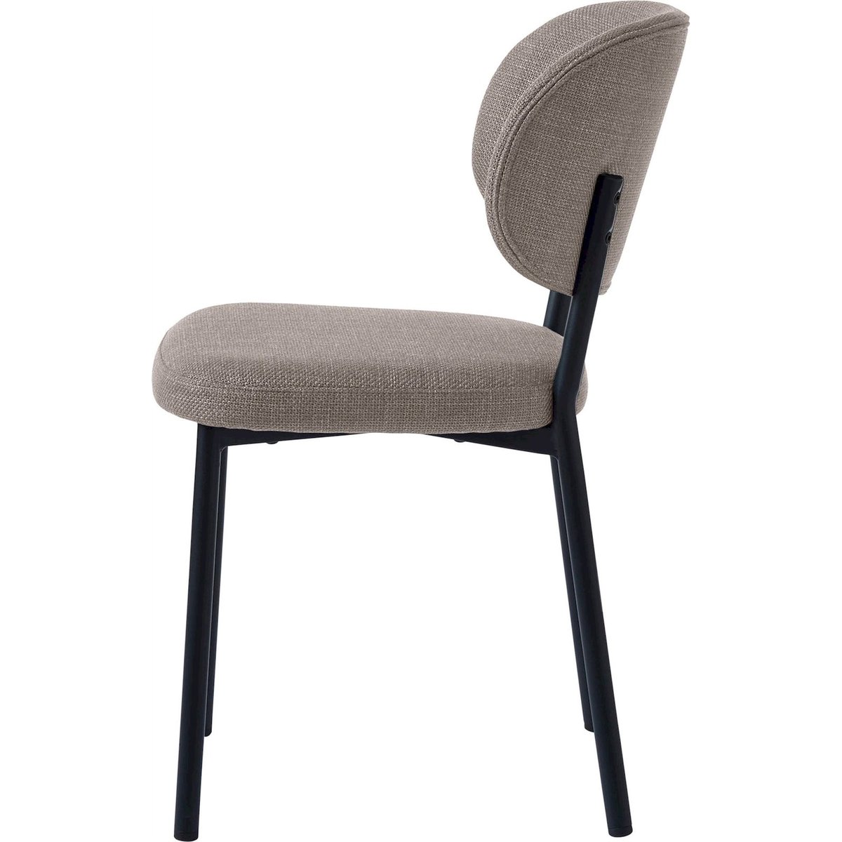 Chaise tapissée piètement métal ABATIO gris tressé et noir, RECOLLECTION