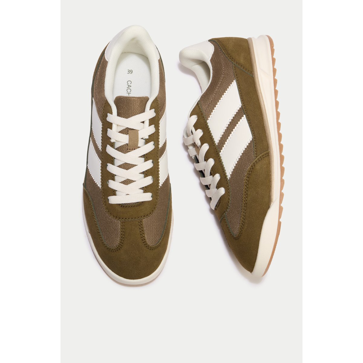Basket aspect daim vert kaki, CACHE CACHE