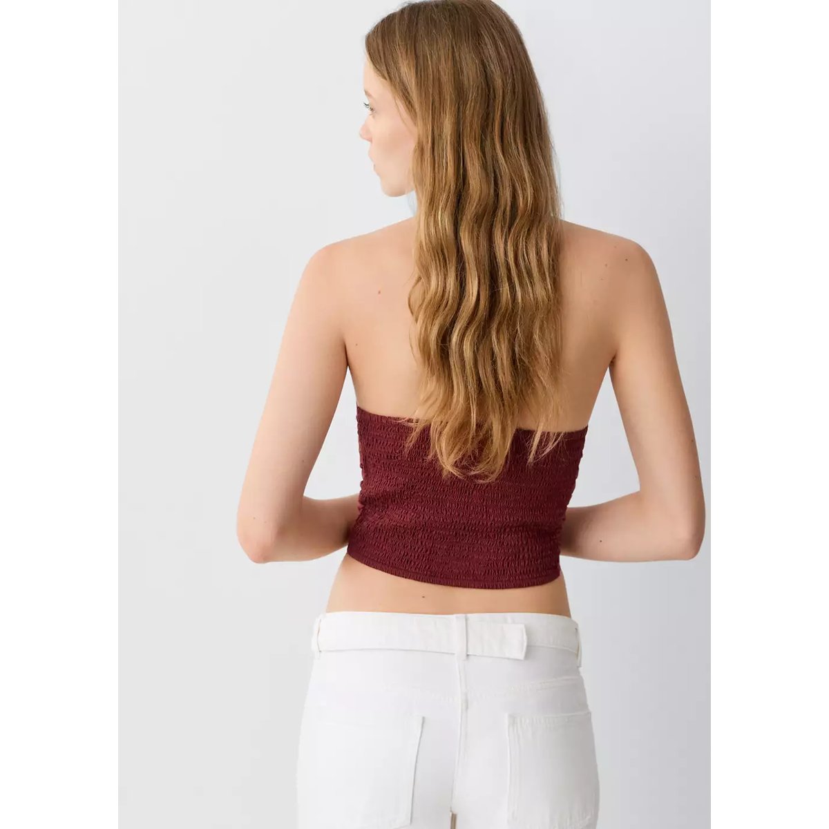Top coton froncé orange brûlé, MANGO TEEN