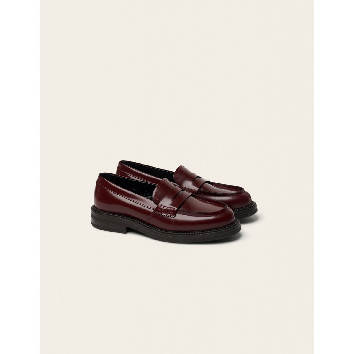 Mocassins MOSI cuir box bordeaux, ODAJE