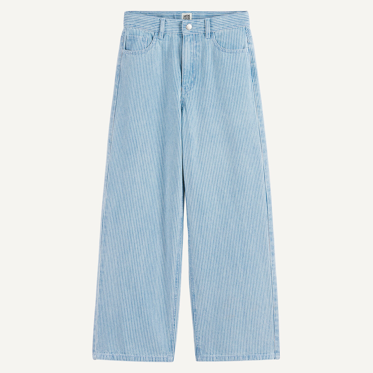Gestreepte wijde broek gestreept blauw/wit , LA REDOUTE COLLECTIONS