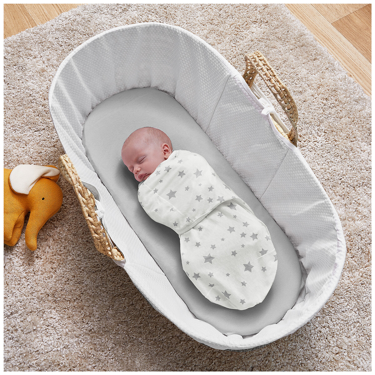 Safe Nights Set of Three Swaddle Blanket grey, SILENTNIGHT