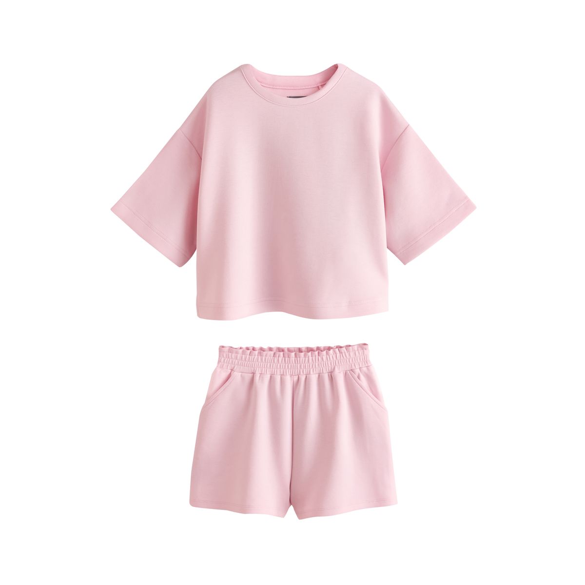 Ensemble t-shirt et short ultra-doux rose pâle, NEXT