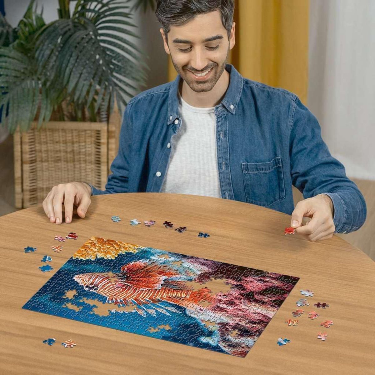 Puzzle Poisson lion 500 pièces blanc, RAVENSBURGER