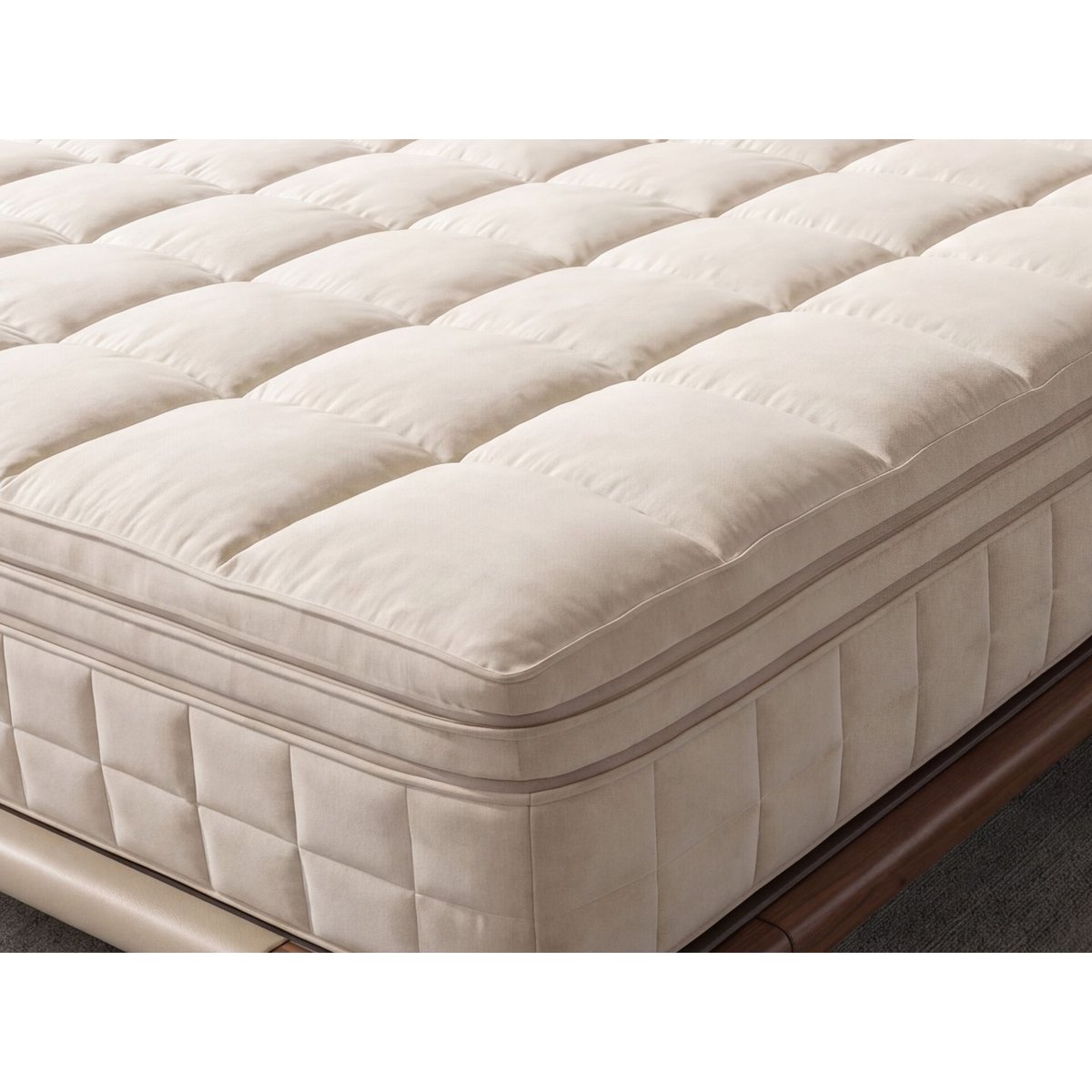Matelas hybride en latex naturel avec mini ressorts ensachés beige, ANGEL CERDA
