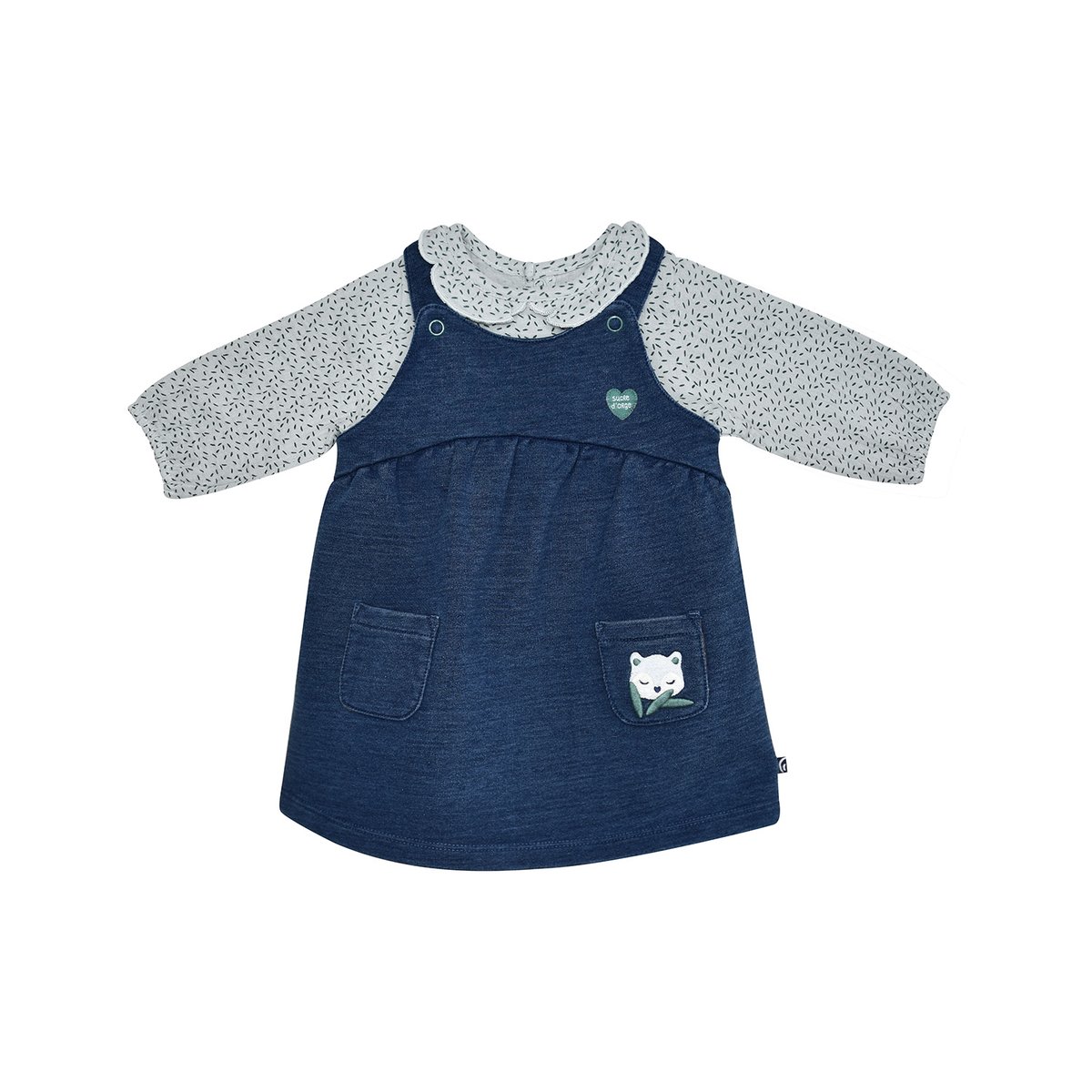 Chemisier robe bandeau mae molleton bleu, SUCRE D'ORGE