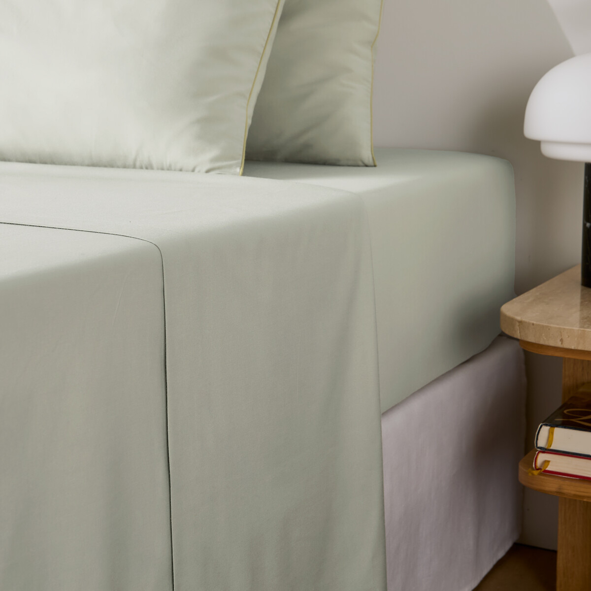 Drap plat en percale de lyocell et coton, LONA bleu céladon, LA REDOUTE INTERIEURS