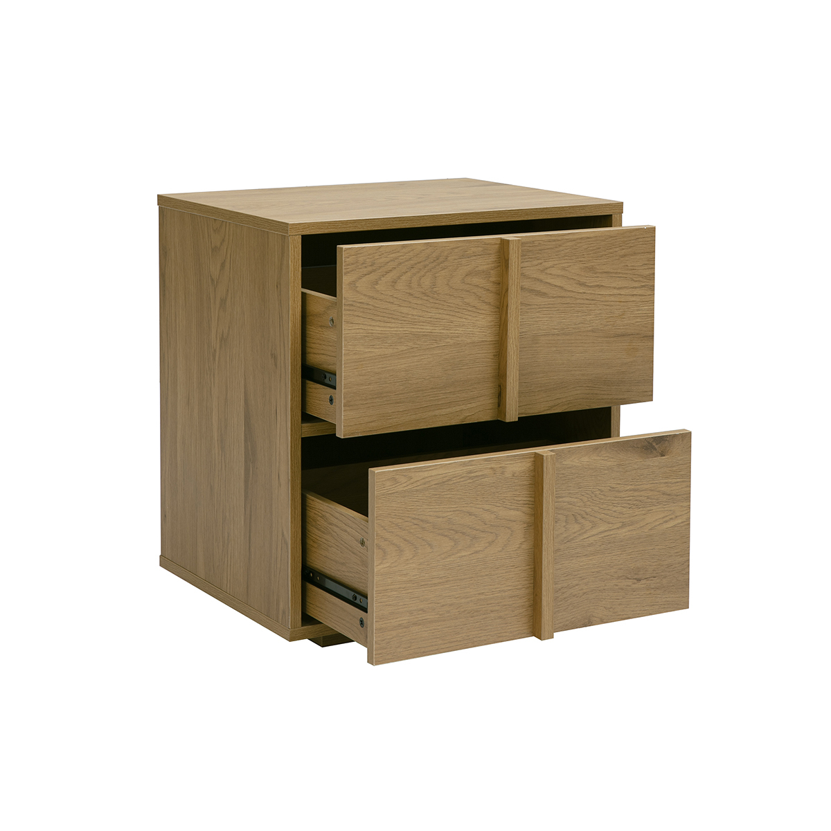 Table de chevet 2 tiroirs finition bois clair chêne LOTHAIRE chêne clair, MILIBOO