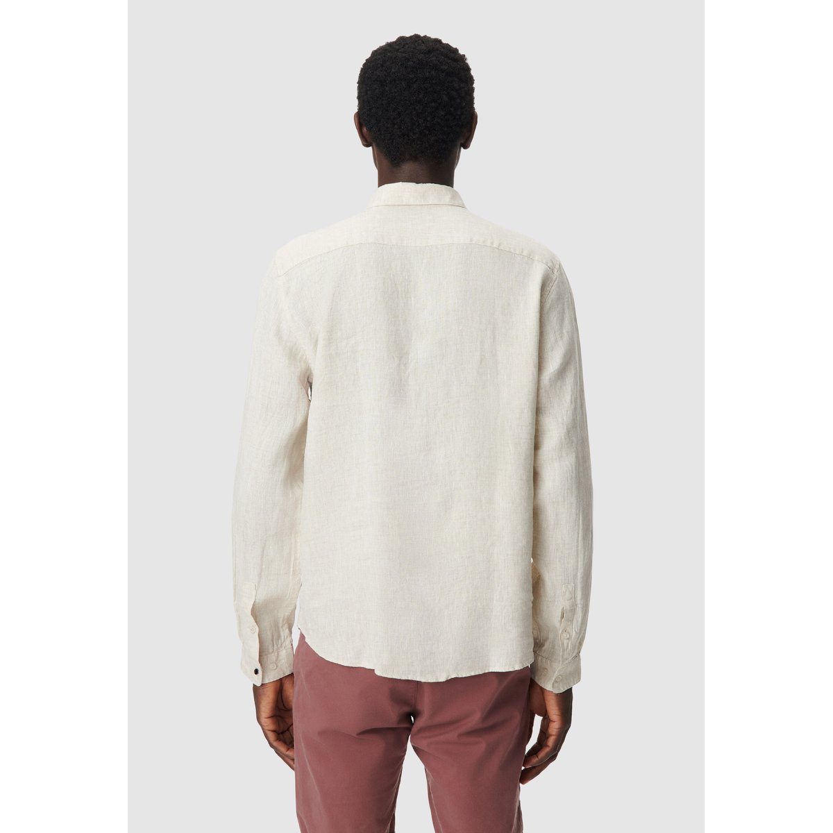 Chemise SLIM en lin beige, IKKS