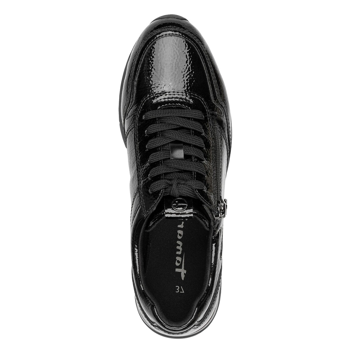 Sapatilhas com fecho preto envernizado, TAMARIS