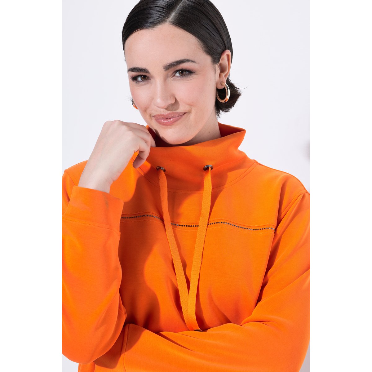Sweat-shirt avec strass fantaisie clementis, ULLA POPKEN