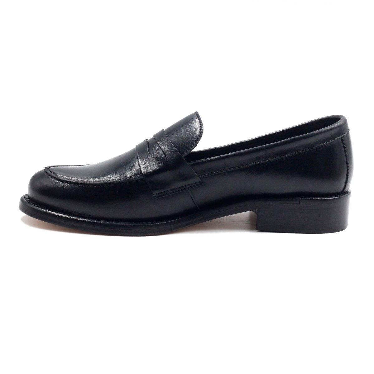 Mocassins cuir lisse noir, JULES & JENN