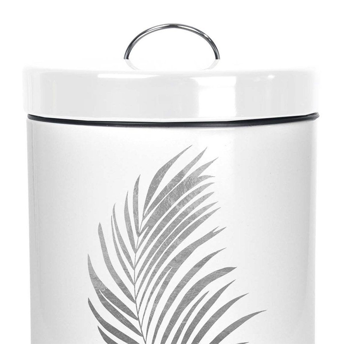 Poubelle à Pédale 3l Métal Orbella Blanc Argent blanc, DECORATIE