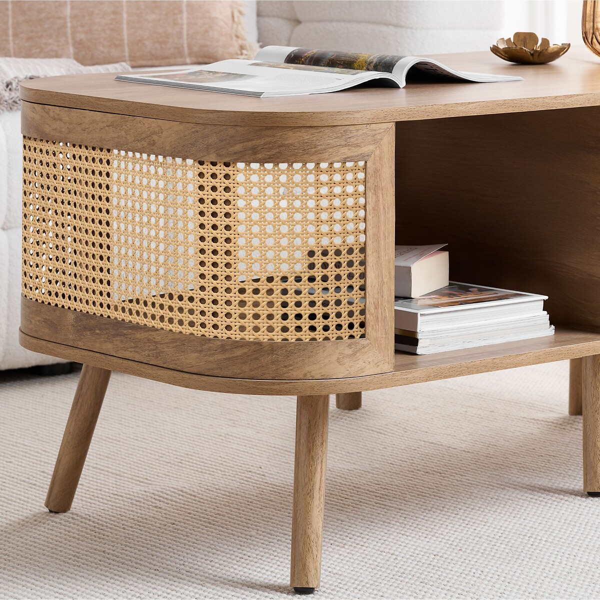 Naya Rattan Coffee Table natural oak, SO'HOME