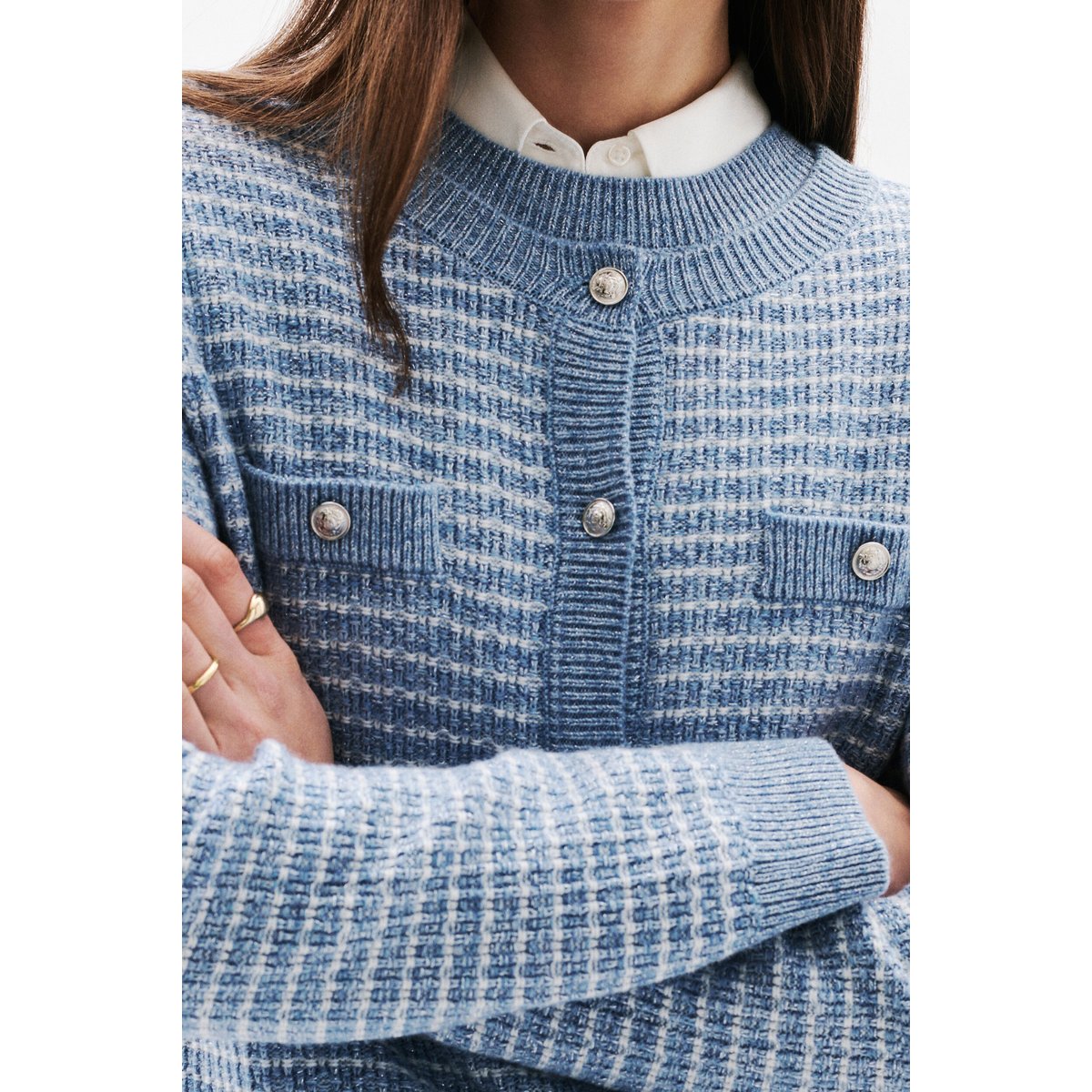 Gilet Mleonie denim baby bleu, CAROLL