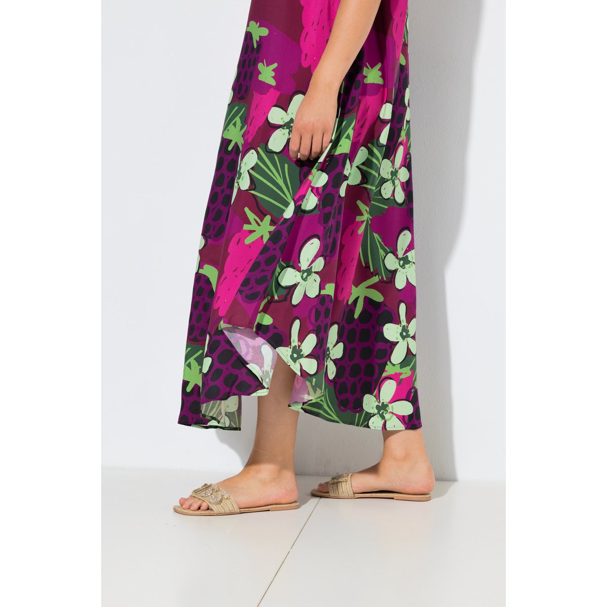 Robe midi sans manches rouge vin, ULLA POPKEN