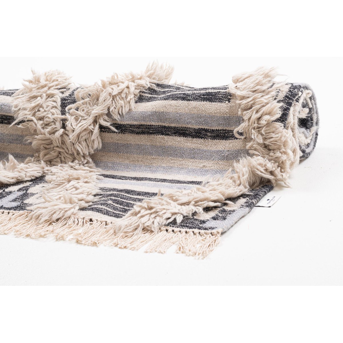Tapis salon tissé main réversible - VINTAGE noir et blanc, TOM TAILOR